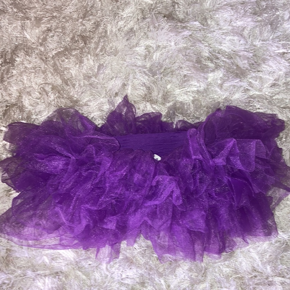 Spirit Halloween Purple Ruffled Tutu and Homemade Pageant Skirt - Picture 2 of 3